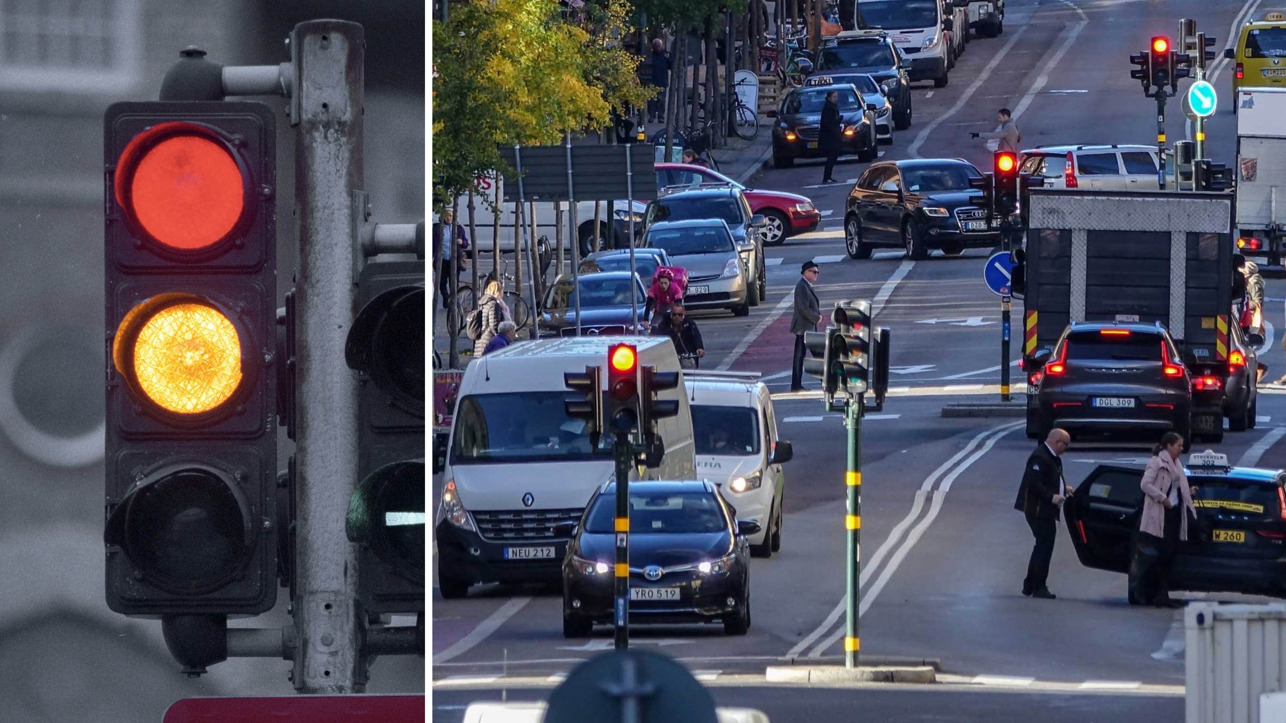 Ändrat bötesbelopp för körning mot gult ljus