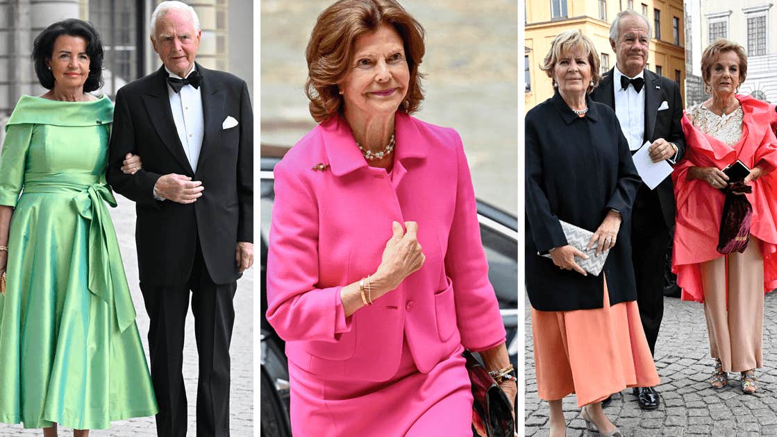 Här anländer gästerna till drottning Silvias 80-årsfirande
