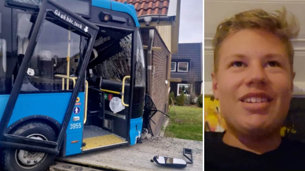 Plötsligt brakade buss in i huset: ”Helt kaos”